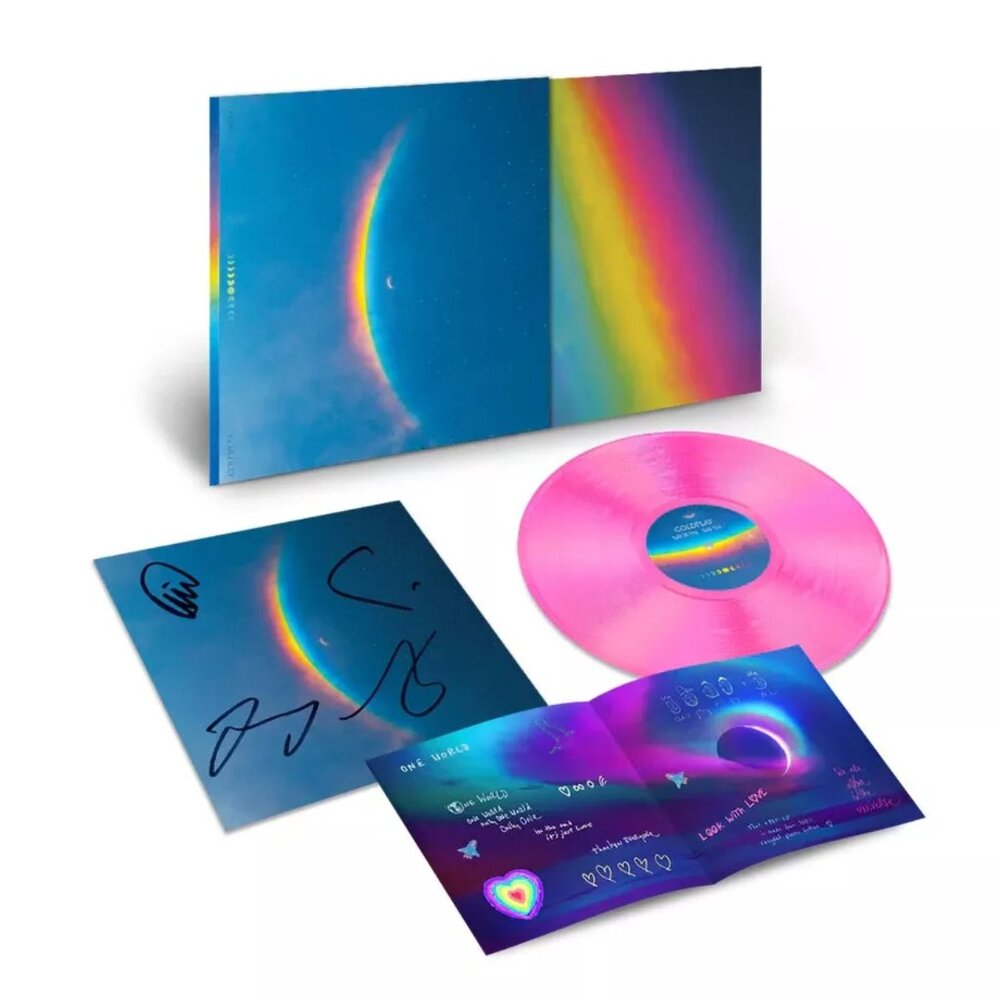 Coldplay SIGNED MOON MUSIC ECORECORD VINYL (Sealed NEW) with extras!